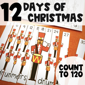 Preview of 12 Days of Christmas Math Puzzle Strips