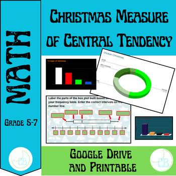 Preview of 12 Days of Christmas Measures of Central Tendency: Print and Digital Options