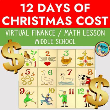 Preview of 12 Days of Christmas Middle School Finance / Math DIGITAL Project