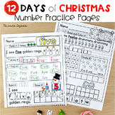12 Days of Christmas Number Word Practice Pages