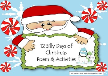 Preview of 12 Silly Days of Christmas Song & Writing Activity