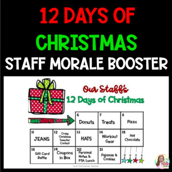Preview of 12 Days of Christmas Staff Morale Booster