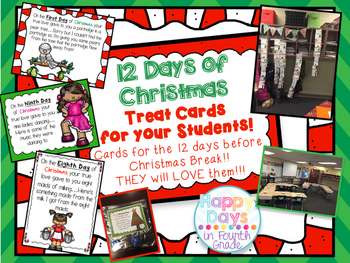 Preview of 12 Days of Christmas Tags for Students