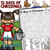 12 Days of Christmas Word Search Puzzle December Christmas