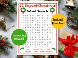 12 Days of Christmas Word Search | Christmas Word Search