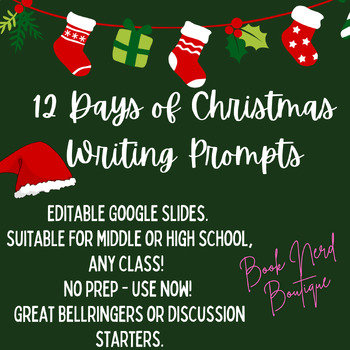 Preview of 12 Days of Christmas Writing or Discussion Prompts
