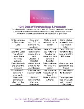 Preview of 12 Days of Kindness Inspiration