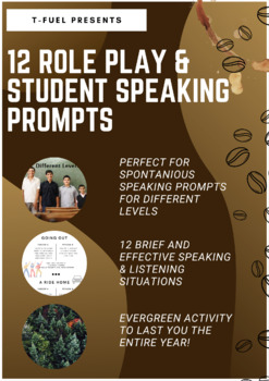 Preview of 12 ESL Speaking Prompts for Communication and Oral Practice