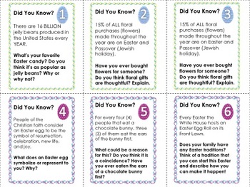 12 Easter Task Cards - "Did You Know?" Fun Facts with Self-to-Text