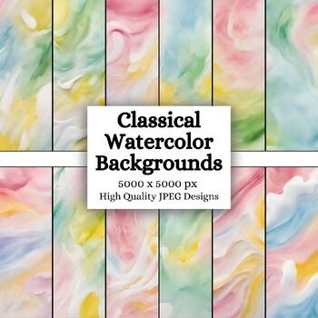Preview of 12 Exquisite Classical Watercolor Backgrounds for your Creative Projects
