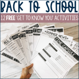 12 FREE Back to School Activities - Survey, Games, Drawing