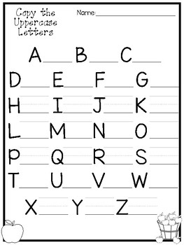 preschool alphabet worksheets teaching resources tpt