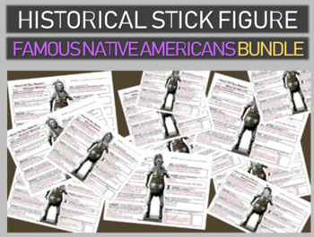 Preview of 12 Famous Native Americans - Biography Stick Figure Assignments
