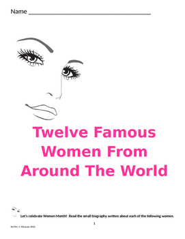 Preview of 12 Famous Women from Around the World