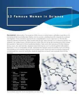 Preview of 12 Famous Women in Science