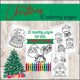 12 Festive Coloring Pages - Digital Download