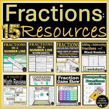 Preview of 15 Fraction Resources: Equivalent, Number Lines, Comparing, Decimals, Adding