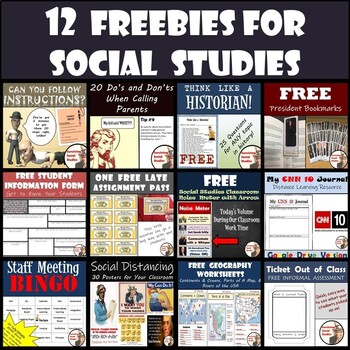 Preview of 12 Free Resources for Social Studies
