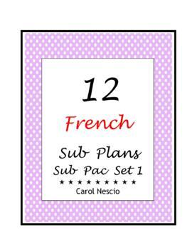 Preview of 12 French Sub Plans ~ Sub Pac Set 1