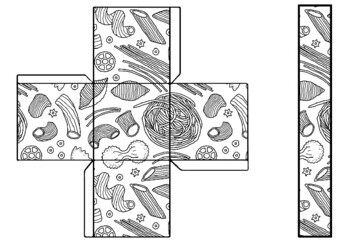 Gift box coloring template, Coloring Page