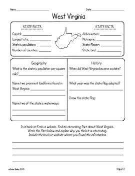 US Geography Southern States 12 Graphic Organizers Research Activities