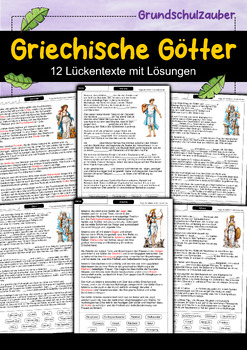 Preview of 12 Griechische Götter - Lückentexte mit Lösung - Materialpaket (German)