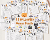 12 Halloween Games, Halloween Printables, Halloween Games Bundle