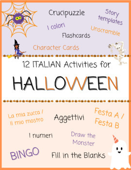Preview of 12 **ITALIAN** Activities for Halloween!!!