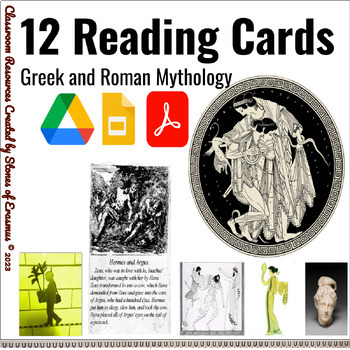 Preview of 12 Illustrated Greek & Roman Mythology Reading Cards: Myth Passages
