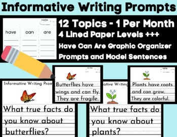 Preview of 12 Informative Writing Prompts Apples Pumpkins Turkeys Reindeer Penguins