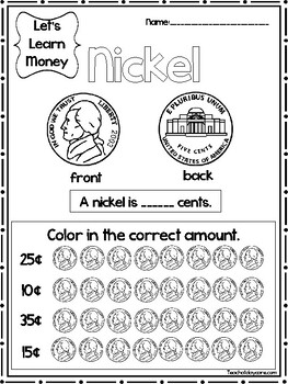 12 lets learn money worksheets preschool 1st grade math by teach at