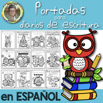 12 MESES Portadas para diarios de escritura {Tema de búhos} En español