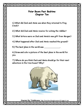 #12 Magic Tree House- Polar Bears Past Bedtime Novel Study Activities