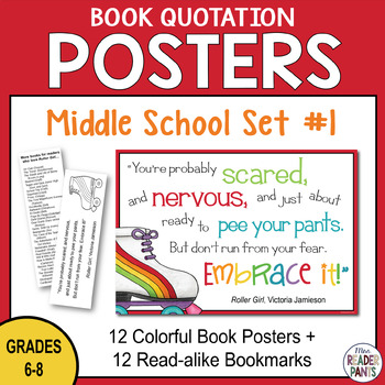 Book Quote Posters Middle School Set 1 By Mrsreaderpants Tpt