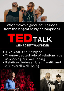 Preview of 12 Minute Ted Talk - On Happiness & Fulfillment (High School | Development )