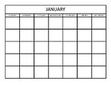 Fill in the Blank Printable Monthly Calendars for Student 