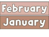 12 Month Classroom Calendar - Boho Neutral Design Inserts