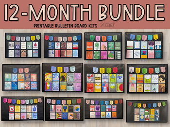 Preview of 12 Month Printable Bulletin Board BUNDLE