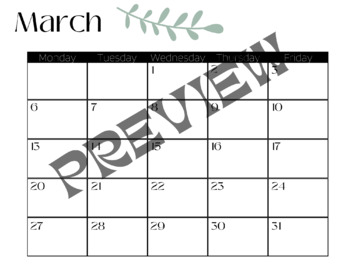 12 Month School Year Calendar (2022-2023) by Blooming with Ms G | TPT