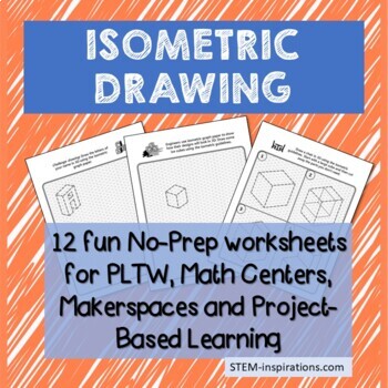 Preview of 12 No-Prep 3D Isometric Drawing Printables for Elementary & Middle School