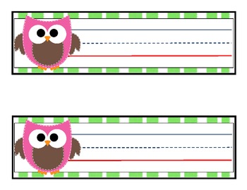 12 Owl Desk Name Tags by Samantha Halbert | Teachers Pay Teachers