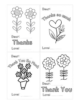 12 PRINTABLE Mini Thank You Coloring Cards by Pink Unicorn Kids | TPT