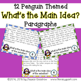 12 Penguin Themed Main Idea Task Cards