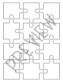 9 Piece Jigsaw Puzzle Blank Template - Clip Art Set by LailaBee