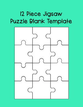 Preview of 12 Piece Jigsaw Puzzle Blank Template - Clip Art Set