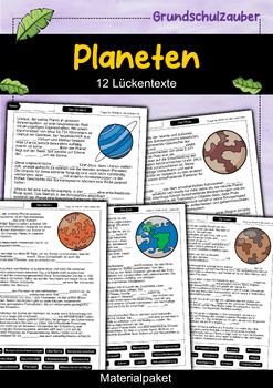 Preview of 12 Planeten Lückentexte - Materialpaket (Deutsch)