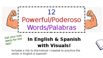 Preview of 12 Powerful Words Test Prep: English & Spanish Digital Version