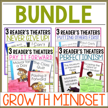 Preview of 12 Reader's Theaters - Growth Mindset Bundle Grades 2-4