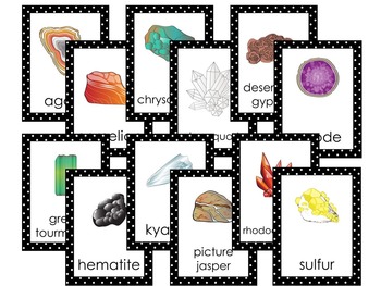 Preview of 12 Rocks, Minerals, Cyrstals, and Stones Posters. PreK-Elementary Geology.