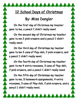 12 Days Of Christmas Poem